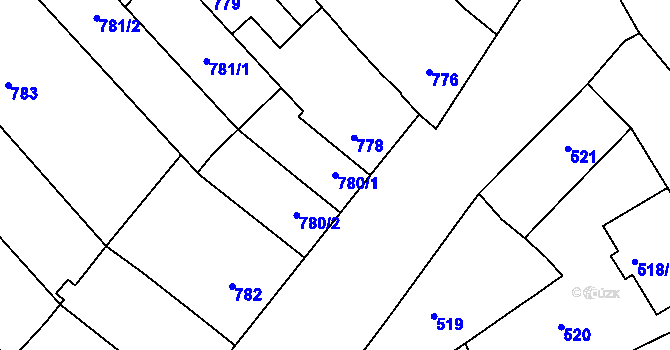Parcela st. 780/1 v KÚ Bedihošť, Katastrální mapa