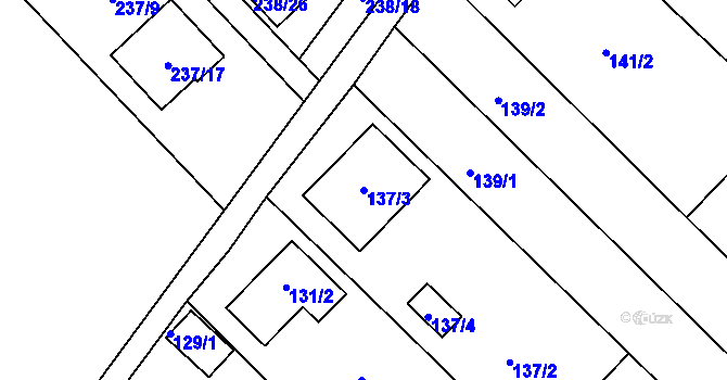 Parcela st. 137/3 v KÚ Bedihošť, Katastrální mapa