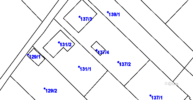 Parcela st. 137/4 v KÚ Bedihošť, Katastrální mapa