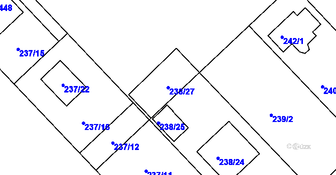 Parcela st. 238/27 v KÚ Bedihošť, Katastrální mapa