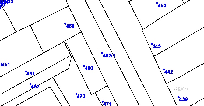 Parcela st. 492/1 v KÚ Bedihošť, Katastrální mapa