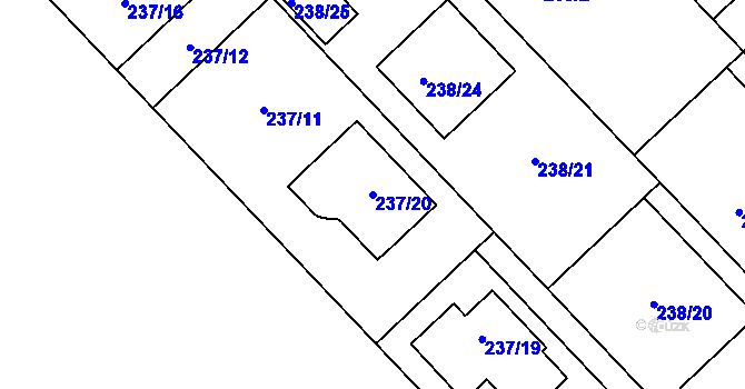 Parcela st. 237/20 v KÚ Bedihošť, Katastrální mapa