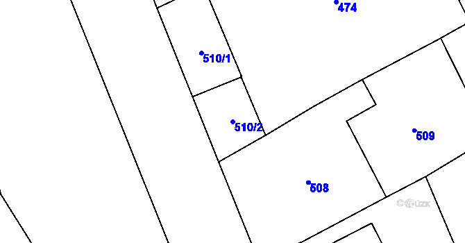 Parcela st. 510/2 v KÚ Bedihošť, Katastrální mapa