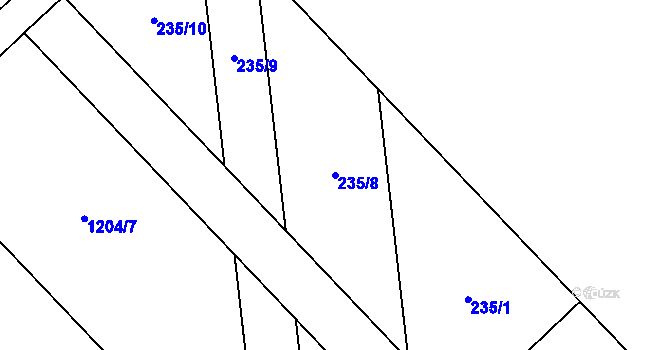 Parcela st. 235/8 v KÚ Bedihošť, Katastrální mapa