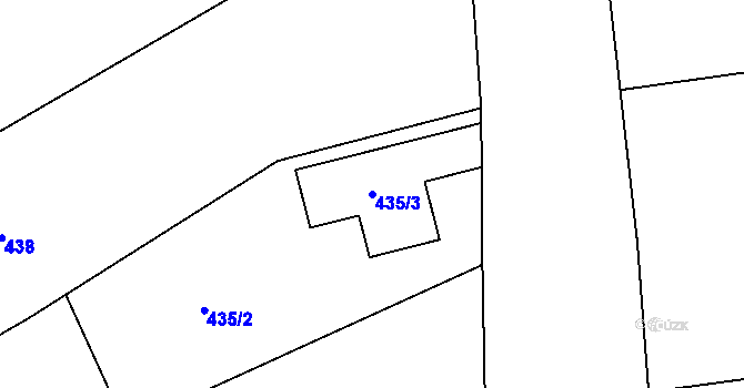 Parcela st. 435/3 v KÚ Bedihošť, Katastrální mapa