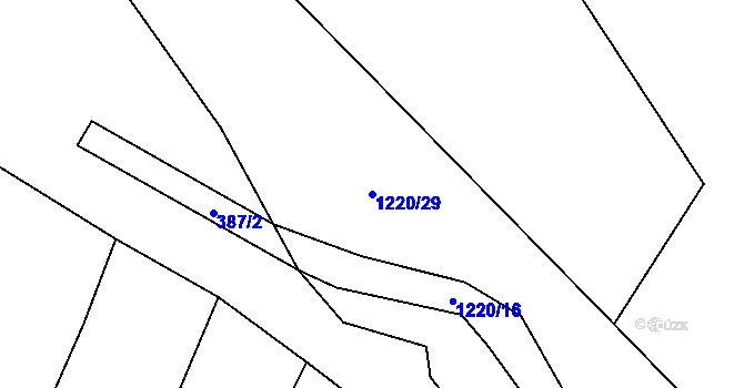 Parcela st. 1220/29 v KÚ Bednárec, Katastrální mapa
