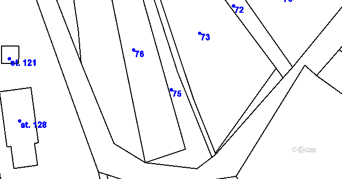 Parcela st. 75 v KÚ Bednárec, Katastrální mapa
