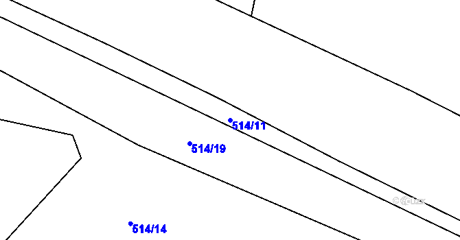 Parcela st. 514/11 v KÚ Bednárec, Katastrální mapa