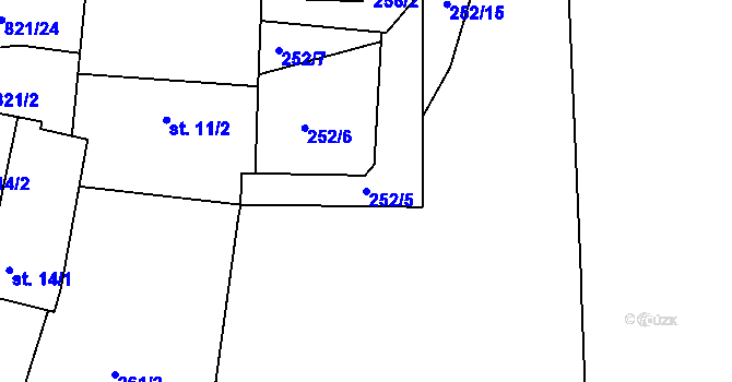 Parcela st. 252/5 v KÚ Bednáreček, Katastrální mapa