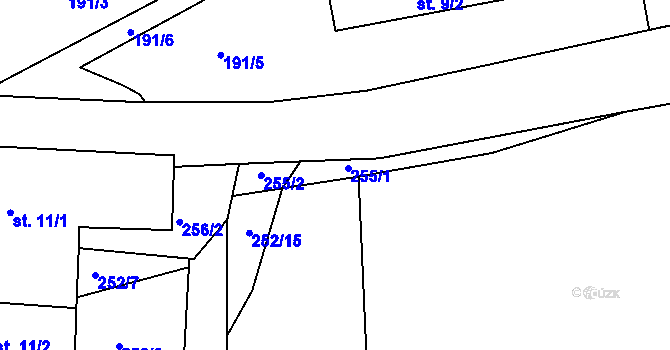 Parcela st. 255 v KÚ Bednáreček, Katastrální mapa