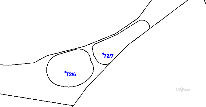 Parcela st. 72/7 v KÚ Bednáreček, Katastrální mapa