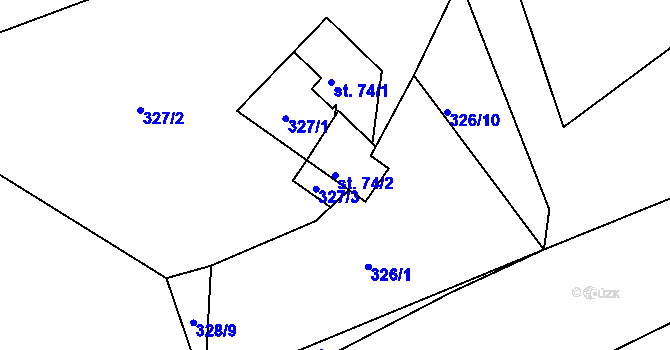 Parcela st. 74/2 v KÚ Bedřichov u Jablonce nad Nisou, Katastrální mapa