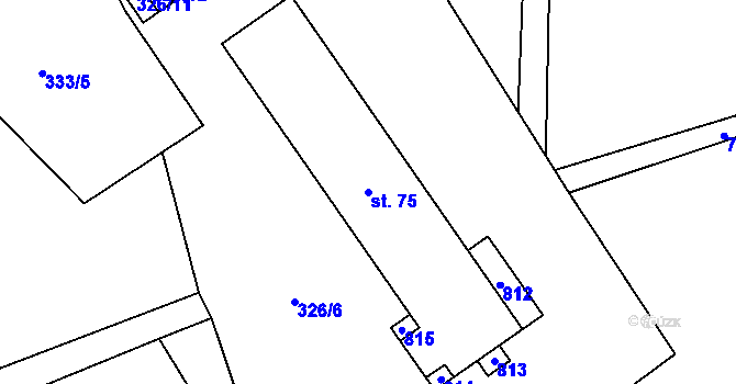 Parcela st. 75 v KÚ Bedřichov u Jablonce nad Nisou, Katastrální mapa