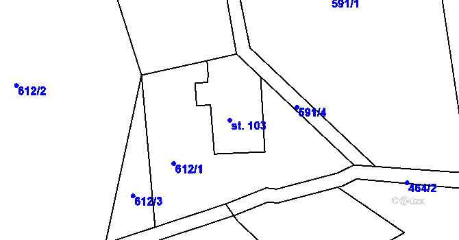 Parcela st. 103 v KÚ Bedřichov u Jablonce nad Nisou, Katastrální mapa