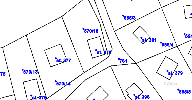 Parcela st. 378 v KÚ Bedřichov u Jablonce nad Nisou, Katastrální mapa