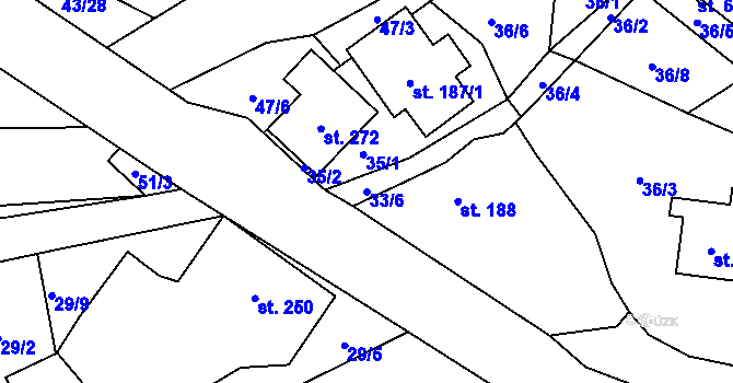 Parcela st. 33/6 v KÚ Bedřichov u Jablonce nad Nisou, Katastrální mapa