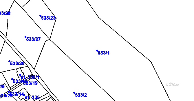 Parcela st. 533/1 v KÚ Bedřichov u Jablonce nad Nisou, Katastrální mapa