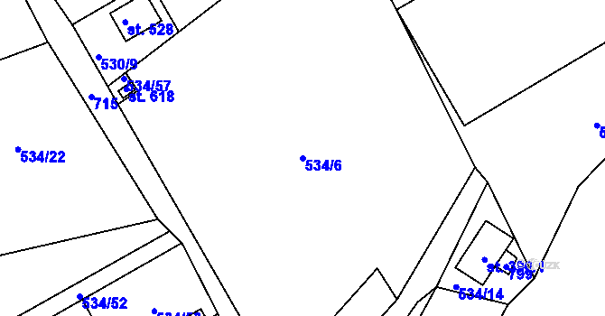 Parcela st. 534/6 v KÚ Bedřichov u Jablonce nad Nisou, Katastrální mapa
