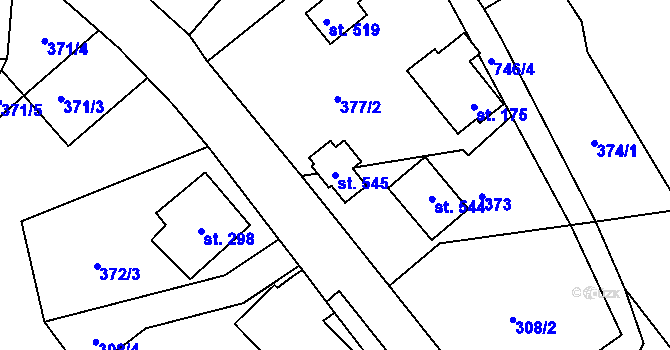 Parcela st. 545 v KÚ Bedřichov u Jablonce nad Nisou, Katastrální mapa