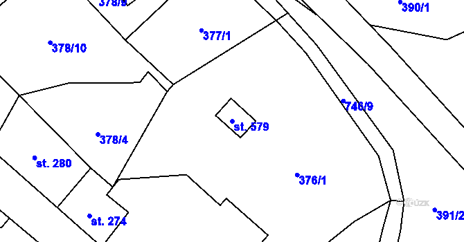Parcela st. 579 v KÚ Bedřichov u Jablonce nad Nisou, Katastrální mapa