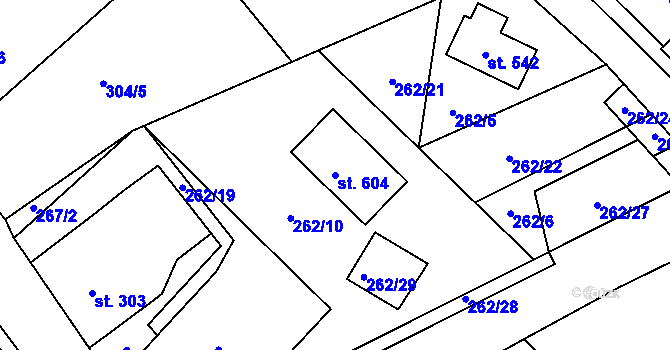 Parcela st. 604 v KÚ Bedřichov u Jablonce nad Nisou, Katastrální mapa