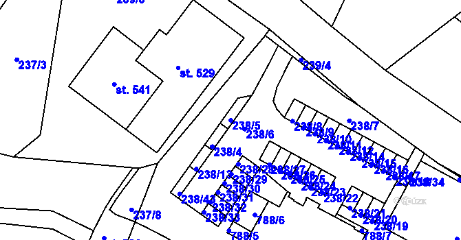 Parcela st. 238/5 v KÚ Bedřichov u Jablonce nad Nisou, Katastrální mapa