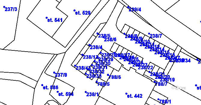 Parcela st. 238/28 v KÚ Bedřichov u Jablonce nad Nisou, Katastrální mapa