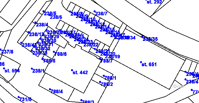 Parcela st. 238/20 v KÚ Bedřichov u Jablonce nad Nisou, Katastrální mapa