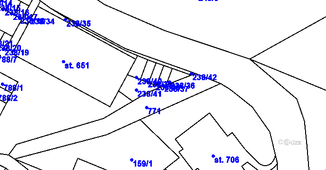 Parcela st. 238/37 v KÚ Bedřichov u Jablonce nad Nisou, Katastrální mapa