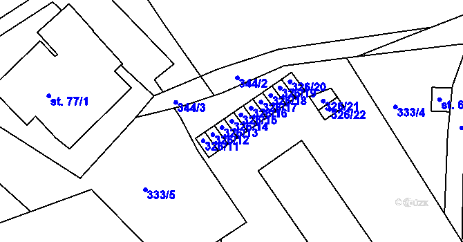 Parcela st. 326/14 v KÚ Bedřichov u Jablonce nad Nisou, Katastrální mapa