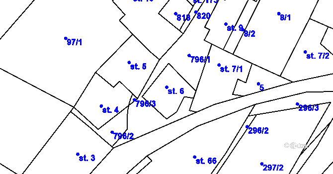 Parcela st. 6 v KÚ Bedřichov, Katastrální mapa