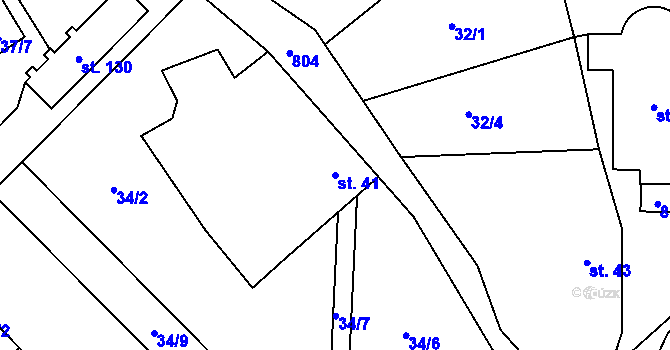 Parcela st. 41 v KÚ Bedřichov, Katastrální mapa