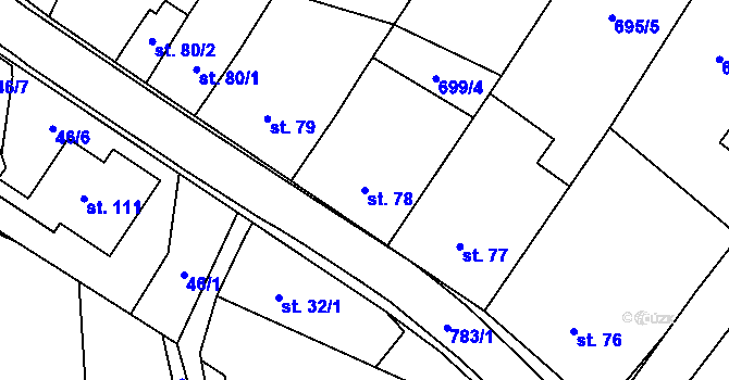 Parcela st. 78 v KÚ Bedřichov, Katastrální mapa