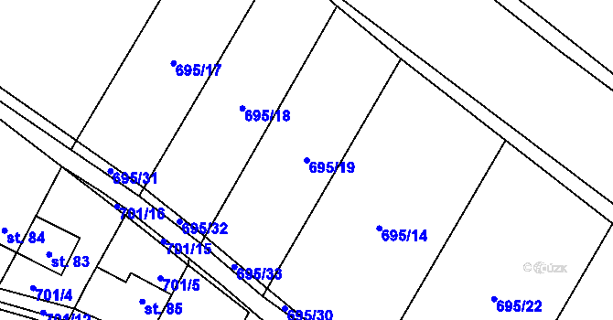 Parcela st. 695/19 v KÚ Bedřichov, Katastrální mapa