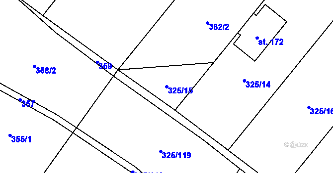 Parcela st. 325/15 v KÚ Bedřichov, Katastrální mapa