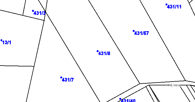 Parcela st. 431/8 v KÚ Bedřichov, Katastrální mapa