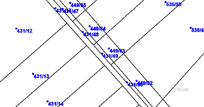 Parcela st. 431/49 v KÚ Bedřichov, Katastrální mapa