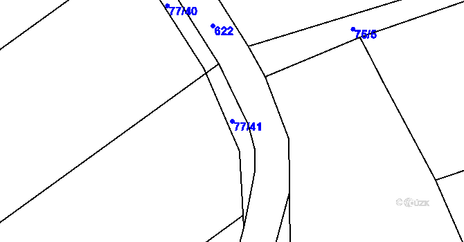 Parcela st. 77/41 v KÚ Běhařov, Katastrální mapa