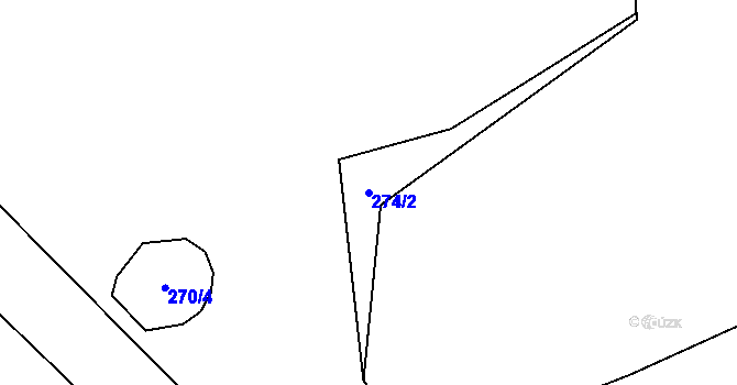 Parcela st. 274/2 v KÚ Běhařov, Katastrální mapa