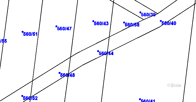 Parcela st. 560/44 v KÚ Běhařov, Katastrální mapa