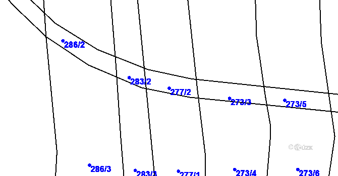 Parcela st. 277/2 v KÚ Dubová Lhota, Katastrální mapa