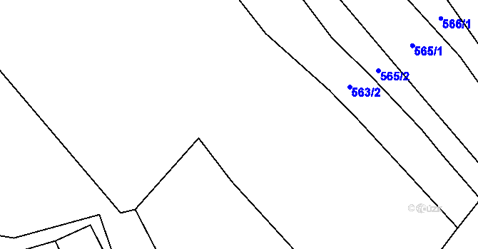 Parcela st. 562 v KÚ Dubová Lhota, Katastrální mapa