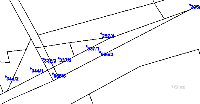 Parcela st. 666/3 v KÚ Dubová Lhota, Katastrální mapa