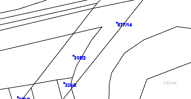 Parcela st. 677/9 v KÚ Dubová Lhota, Katastrální mapa