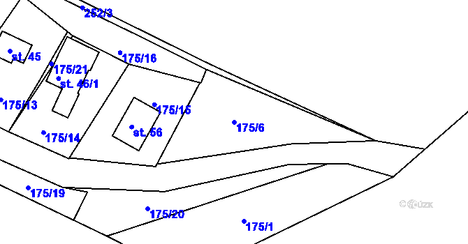 Parcela st. 175/6 v KÚ Úborsko, Katastrální mapa