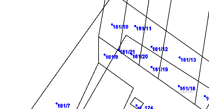 Parcela st. 161/9 v KÚ Běhařovice, Katastrální mapa