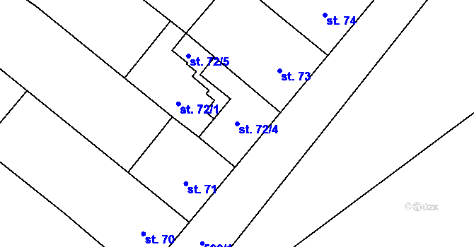 Parcela st. 72/4 v KÚ Ratišovice, Katastrální mapa