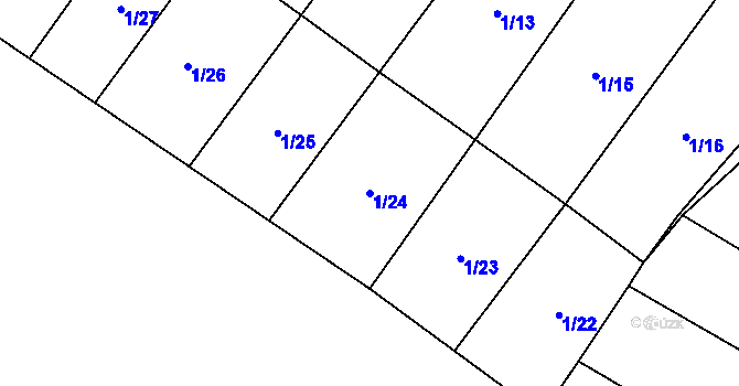 Parcela st. 1/24 v KÚ Ratišovice, Katastrální mapa