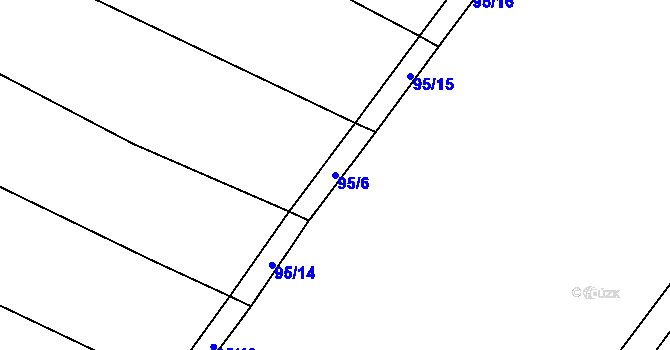 Parcela st. 95/6 v KÚ Ratišovice, Katastrální mapa