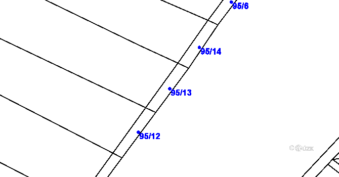 Parcela st. 95/13 v KÚ Ratišovice, Katastrální mapa